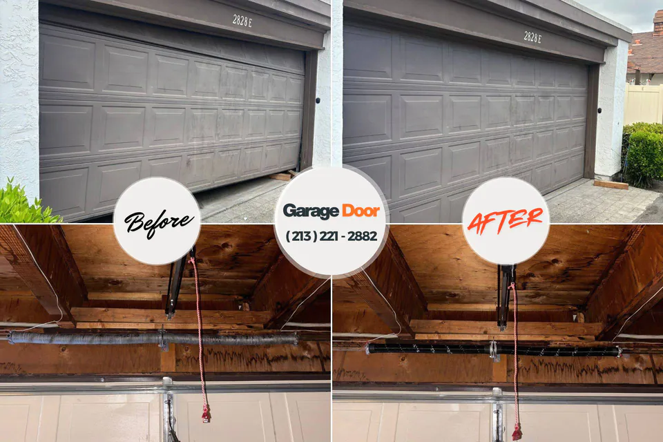 Before and after: garage door repair Tioga, ND
